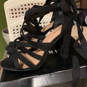 Torrid black thick strap heal with ankle wrap